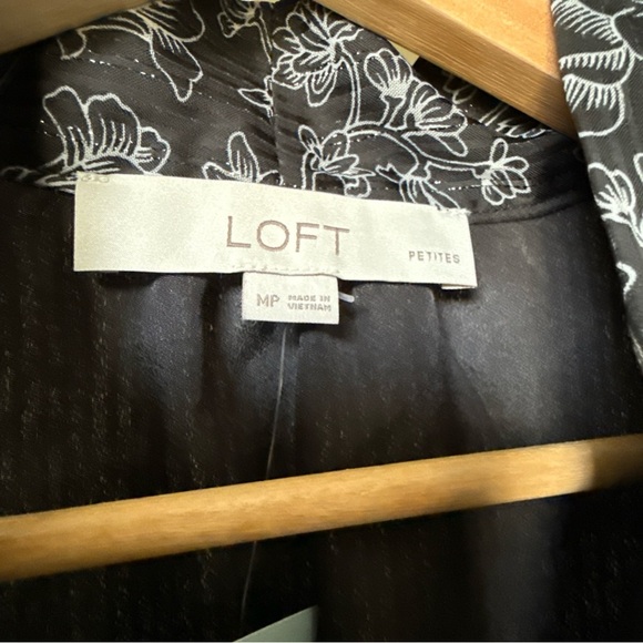 Loft Women’s Etched Floral Bow Flounce Dress Black/white Size MP NWT $89.95 - Picture 7 of 9